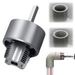 PVC Pipe Internal &, 2025 External Thread Tool, Integrated Internal & External Pipe Threading Tool, Electric Drill Compatible PVC Pipe Threader Kit (Six Points)