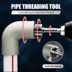 Integrated Internal & External Pipe Threading Tool,PVC Pipe Threader,Pipe Threading Cutting Tool for PVC,Electric Drill Compatible PVC & Plastic Pipe Threader Kit (1/2 in)