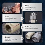 PVC Pipe Internal &, 2025 External Thread Tool, Integrated Internal & External Pipe Threading Tool, Electric Drill Compatible PVC Pipe Threader Kit (Six Points)