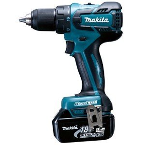 Makita DDF459RTJ Cordless Drill, 18 V/5.0 Ah in Makpack, with 2 Batteries and Charger, Blue
