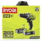 RYOBI Cordless Drill Driver 18V ONE+ with 2 Batteries 1.5Ah, Charger and Bag - 2 Speed, Drill Chuck 13 mm
