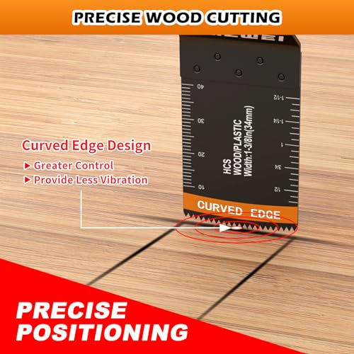 AMZWEI 30 PCS Oscillating Saw Blades, Professional Universal Titanium Multitool Blades for Wood Plastics Metal, Quick Release Multi Tool Blades Kits Fit Dewalt Ryobi Milwaukee Rockwell Fein Makita