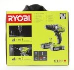 RYOBI Cordless Drill Driver 18V ONE+ with 2 Batteries 1.5Ah, Charger and Bag - 2 Speed, Drill Chuck 13 mm