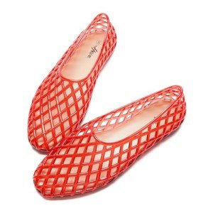 Women's Breathable Jelly Mesh Flats - Red