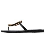 Women's Comfortable Beach Flip-Flops with Metal Detail
