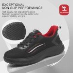 Treesky Women's Slip-Resistant Work Sneakers - Black & Red