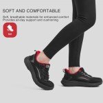 Treesky Women's Slip-Resistant Work Sneakers - Black & Red