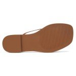 DIFEMA Women's Strappy Ankle Flat Sandals - Brown