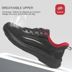 Treesky Women's Slip-Resistant Work Sneakers - Black & Red