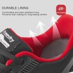 Treesky Women's Slip-Resistant Work Sneakers - Black & Red