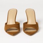 Mandy Pointed Toe Heeled Sandal - Cognac