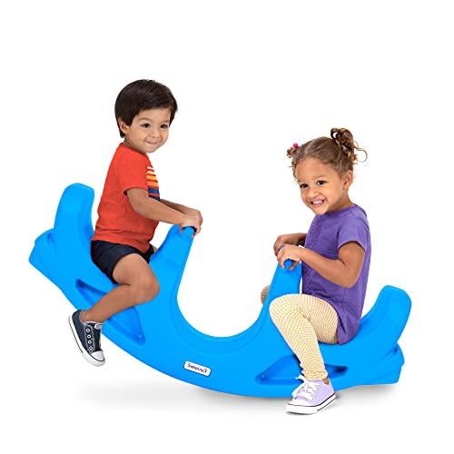 Simplay3 Rock and Roll Teeter Totter Seesaw - Rocking Fun for Two Toddlers or Kids - Sapphire, Made in USA