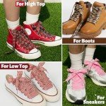 Checkered Flat Ribbon Shoelaces for Sneakers 47