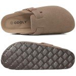 Comfortable Suede Clogs with Arch Support—Mocha