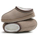 Cozy Fuzzy Ankle Slippers for Women - Khaki