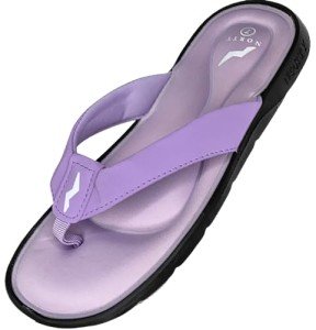 NORTY Women's Lavender Memory Foam Flip Flops