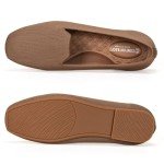 Comfortable Women's Brown Square Toe Loafer Flats