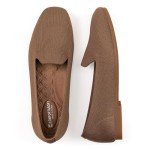 Comfortable Women's Brown Square Toe Loafer Flats