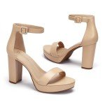 Women’s 4-Inch Platform Block Heels - Nude