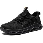 Men's Lightweight Breathable Running Sneakers - Black