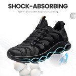 Men's Lightweight Breathable Running Sneakers - Black