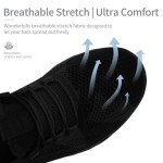MGBDSZ Womens Walking Shoes Casual Slip On Tennis Running Shoes Lightweight Breathable Non Slip Workout Athletic Gym Cross Training Sneakers Black Size US 8