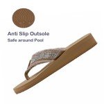 Comfortable Khaki Women's Flip Flops with Arch Support