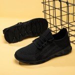 MGBDSZ Womens Walking Shoes Casual Slip On Tennis Running Shoes Lightweight Breathable Non Slip Workout Athletic Gym Cross Training Sneakers Black Size US 8