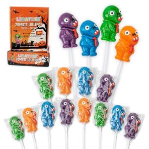 LIDATREE Halloween Lollipop Suckers, Zombie Candy, Individually Wrapped, Great for Goody Bag Fillers 12 Pack