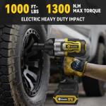 WANTTIK 21V Cordless Impact Wrench with 5 Sockets