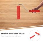 Ciieeo 7-inch Wood Graining Tool Red Wood Grain Paint Roller DIY Rubber Graining Tool with Handle for Art Paint Decoration