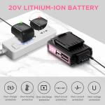 AVID POWER 20V MAX Lithium lon Cordless Drill Set, Power Drill Kit with Battery and Charger, 3/8-Inch Keyless Chuck, Variable Speed, 16 Position and 22pcs Drill Bits (Pink)