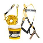 Guardian Fall Protection 00815 BOS-T50 Bucket of Safe-Tie - 5 Gallon Bucket, 50 ft. Vertical Lifeline Assembly, 5 Temper Reusable Anchor, Safety Harness Kit, Yellow