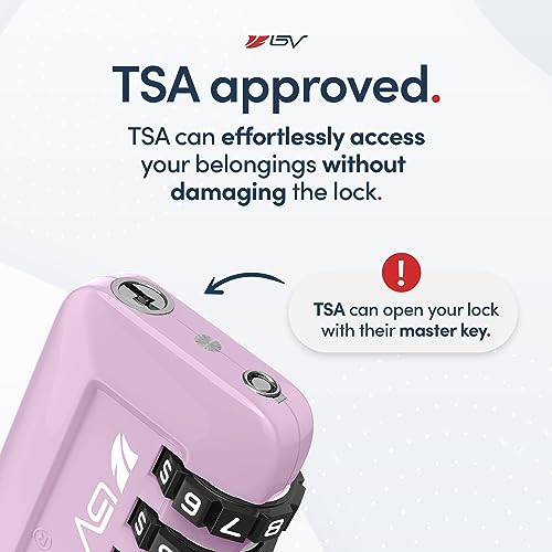 TSA Approved Luggage Travel Lock, Set-Your-Own Combination Lock for School Gym Locker, Luggage Suitcase Baggage Locks, Filing Cabinets, Toolbox, Case (Purple, 1 Pack)