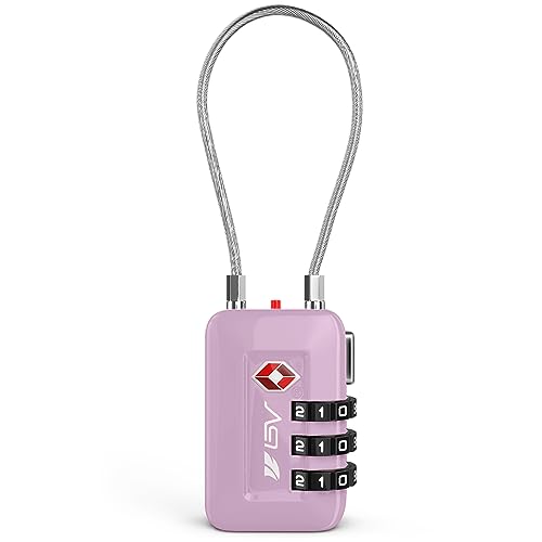 TSA Approved Luggage Travel Lock, Set-Your-Own Combination Lock for School Gym Locker, Luggage Suitcase Baggage Locks, Filing Cabinets, Toolbox, Case (Purple, 1 Pack)