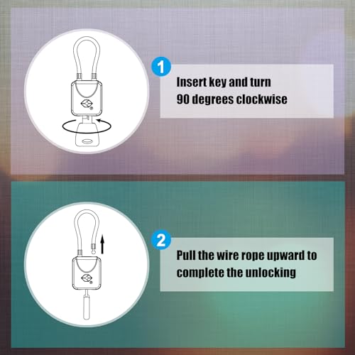 Luggage Locks with Key, [Newest Version] [2 Pack] Diyife TSA Approved Luggage Locks, Suitcase Locks, Small TSA Travel Lock with Zinc Alloy Steel Cable Ideal for Backpacks, Bags, Toolbox, Case (Black)