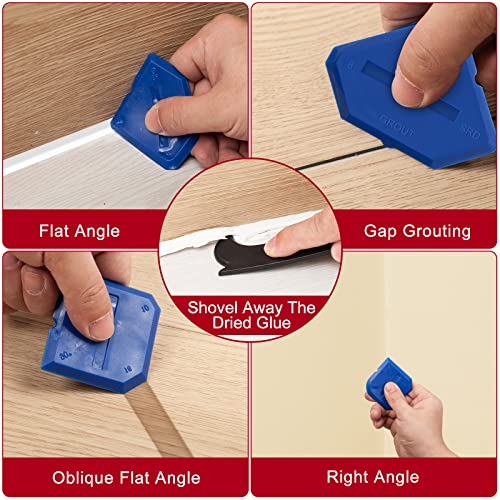 Cocew Caulk Gun Kit, Smooth Silicone Caulking Gun and Caulk Remover Tool, Sealant Finishing Tool Grout Scraper for Kitchen Bathroom Window Sink Joint, All in One with Gift Box