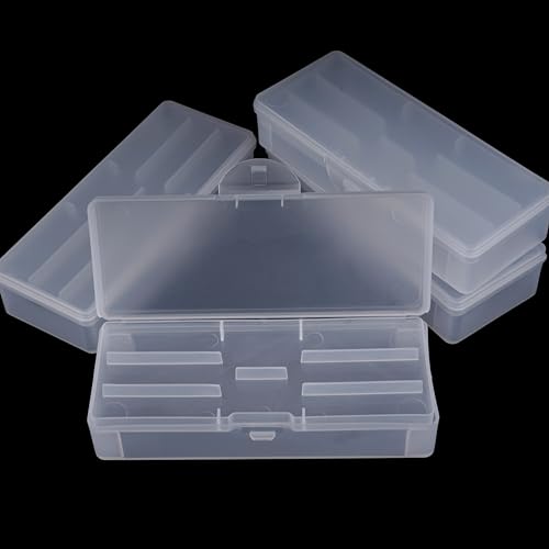 Lokyango 4 Pieces Double-Layer Plastic Storage Personal Box for Nail, Nail Implement Storage Box Organizer Case Manicure Tool Box for Nail Pedicure Supply Tools (B-clear)
