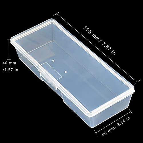 Maryton Clear Box Storage Case for Organizing Professional Pedicure Manicure Kit and Nail Supplies, Plastic Box Nail Art Kits Tools Organizer, 4-Count
