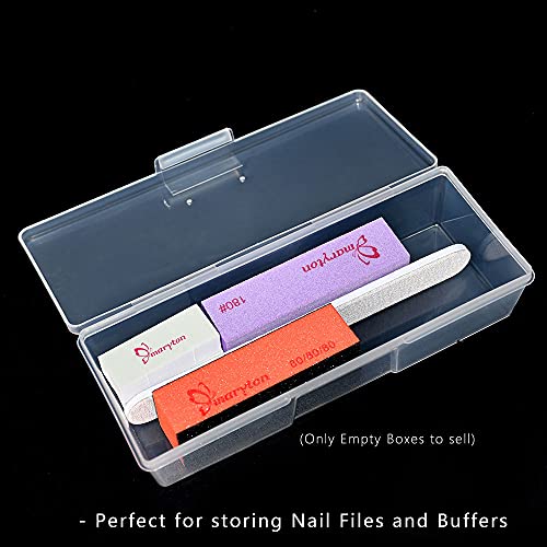 Maryton Clear Box Storage Case for Organizing Professional Pedicure Manicure Kit and Nail Supplies, Plastic Box Nail Art Kits Tools Organizer, 4-Count