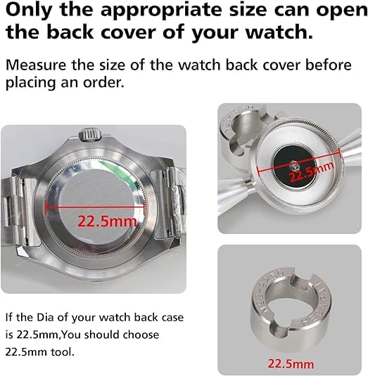 Haosie Watch Back Case Opener, 5537 Back Remover Tool, Watch Case Opener with Storage Box, 7 Pcs Watch Repair Tool, Wrench Dies Set Measure The Size Before Ordering