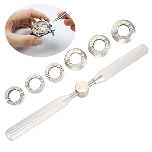 Haosie Watch Back Case Opener, 5537 Back Remover Tool, Watch Case Opener with Storage Box, 7 Pcs Watch Repair Tool, Wrench Dies Set Measure The Size Before Ordering