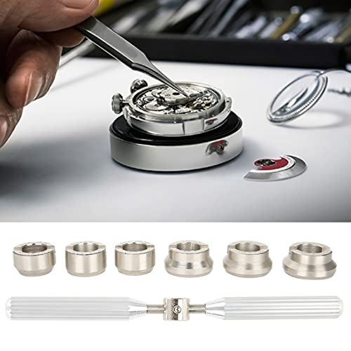 Haosie Watch Back Case Opener, 5537 Back Remover Tool, Watch Case Opener with Storage Box, 7 Pcs Watch Repair Tool, Wrench Dies Set Measure The Size Before Ordering