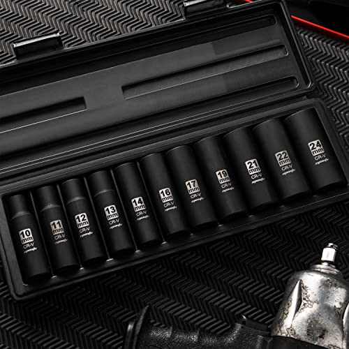 EPAuto 1/2" Drive Metric Deep Impact Socket Set