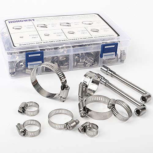 304 Stainless Steel Hose Clamp Assortment Kit (78 Pack)