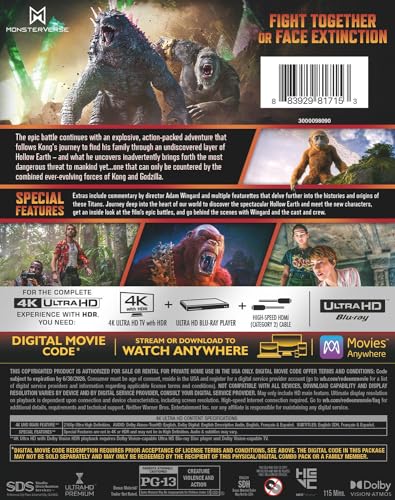Godzilla x Kong: The New Empire (4K Ultra HD + Digital) [4K UHD]