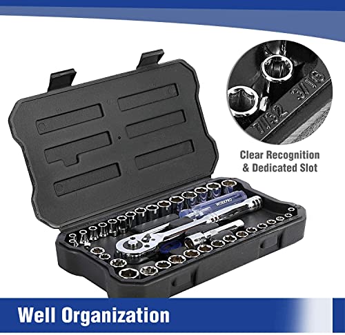 WORKPRO 39-Piece Drive Socket Set 1/4''3/8'' Compact