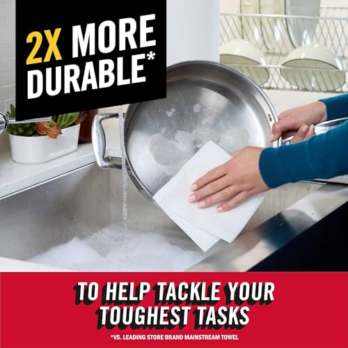 Brawny Tear-A-Square Paper Towels, 12 Family Rolls = 30 Regular Rolls, 3 Sheet Sizes (Quarter, Half, Full), Strength for All Messes, Cleanups, and Meal Prep