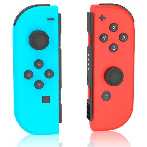 MUCUMO Joypads for Switch Controller,Blue Red Switch Controllers for Switch/Lite/OLED,L/R Switch Joypad Support Dual Vibration/Wake-up Function/Motion Control