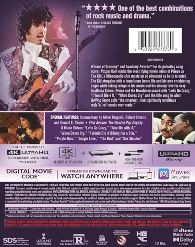 Purple Rain (4K Ultra HD + Digital) [4K UHD]